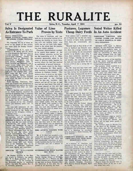 Sylva April 7 1931